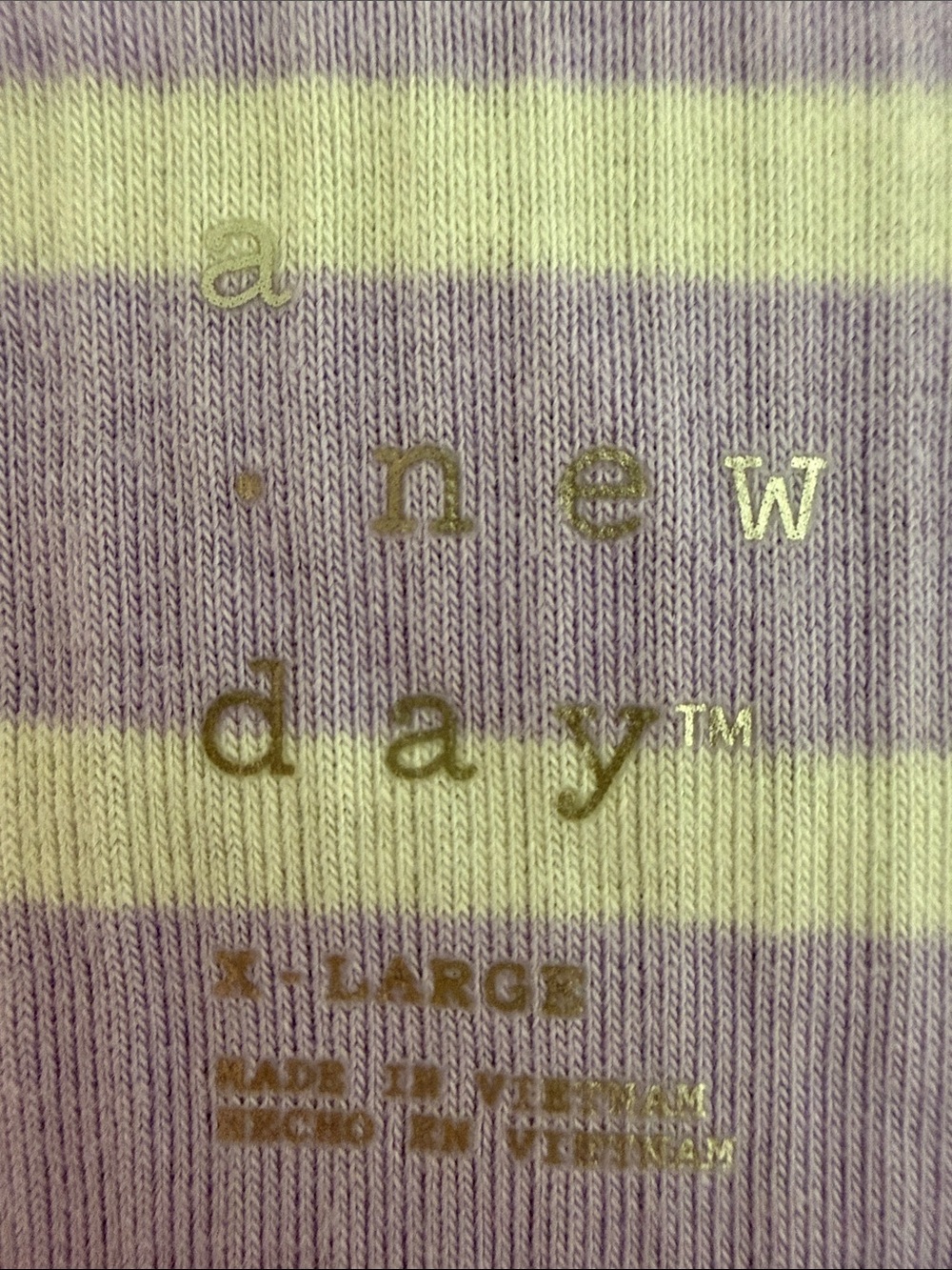 A New Day Purple and White Striped Short Sleeve Tee Size XL - Picture 5 of 14